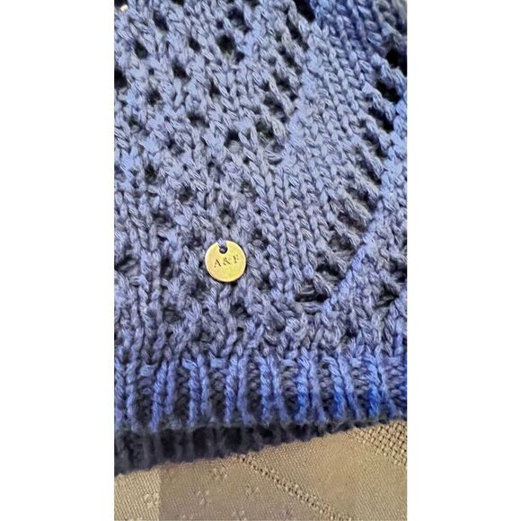 ABERCROMBIE & FITCH BLUE CROCHET TANK TOP SIZE S - Picture 5 of 11